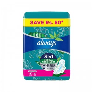 ALWAYS HERBAL FRESHNESS ULTRA THIN LONG 32`S